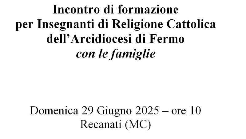 Incontro di formazione per Insegnanti di Religione Cattolica