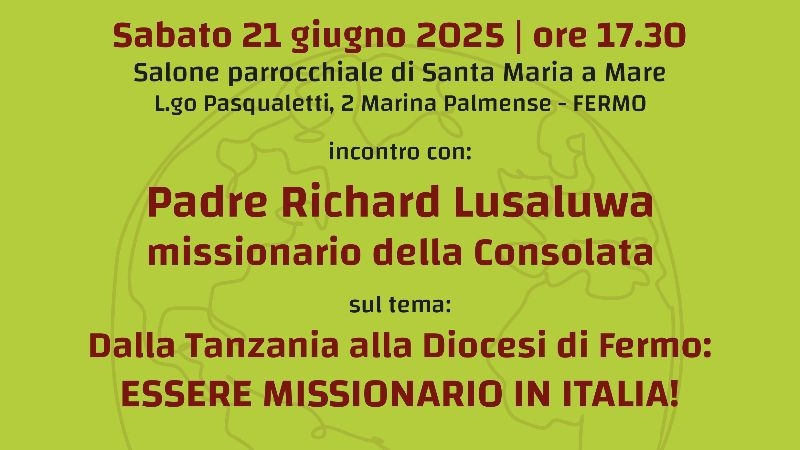 Dalla Tanzania alla Diocesi di Fermo. Essere missionario in Italia