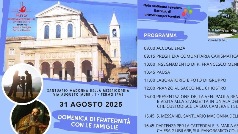 31Agosto, giornata di Fraternità delle Famiglie proposta dal Rinnovamento nello Spirito Santo regionale